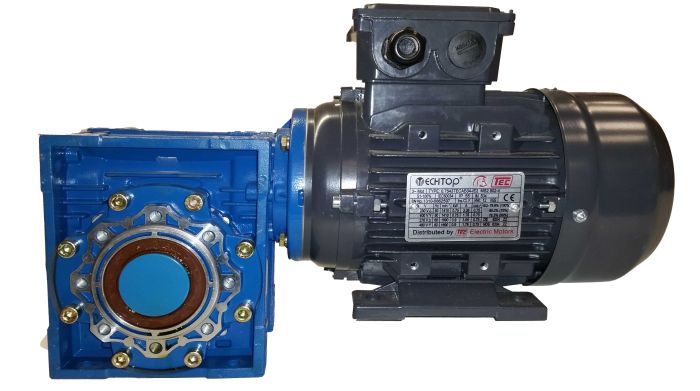 Size 050 Right Angle Worm Gearbox - Ratio 7.5:1- Motor Ready EMRV050 -  Electrotech Drives