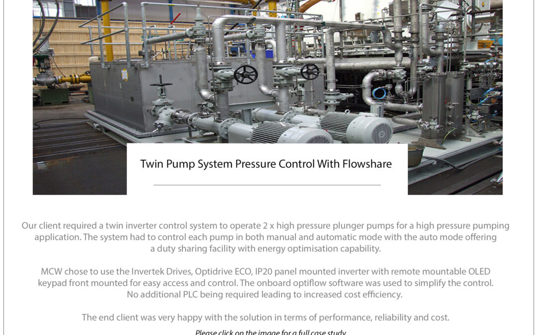 Twin Pump System, Pressure Control Flow Sharing Using Optiflow Software